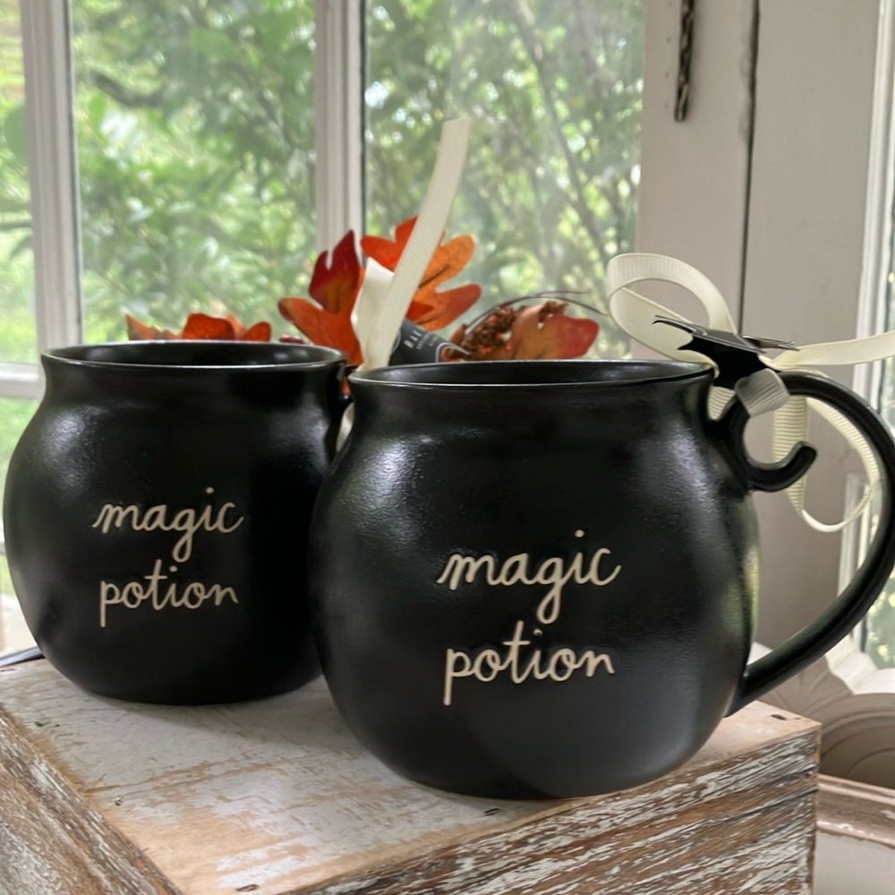 PAIR - Rae Dunn Black Magic Potion Mugs